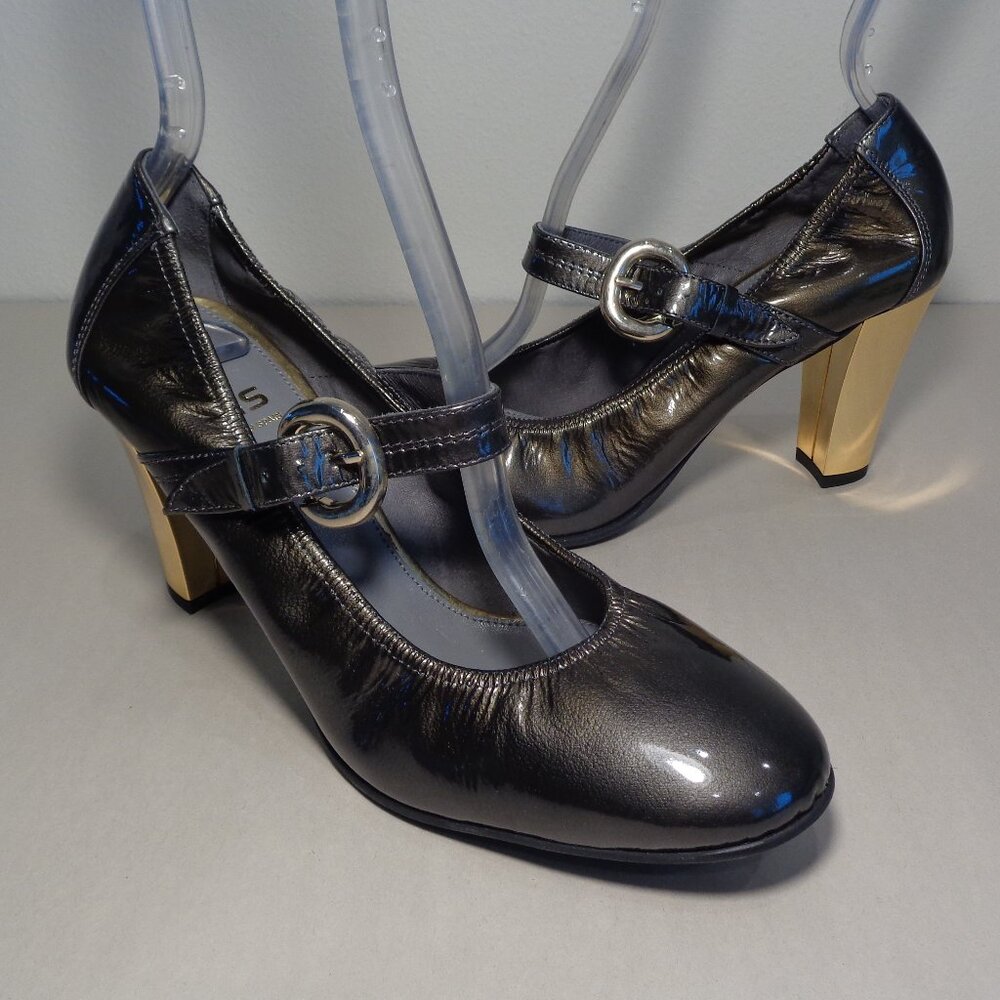 RAS Size 10 M Eur 40 / Snack Gray Leather / Mary Jane Heels / New Women's Shoes